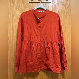 Uniqlo Women's Red Button-Up Top